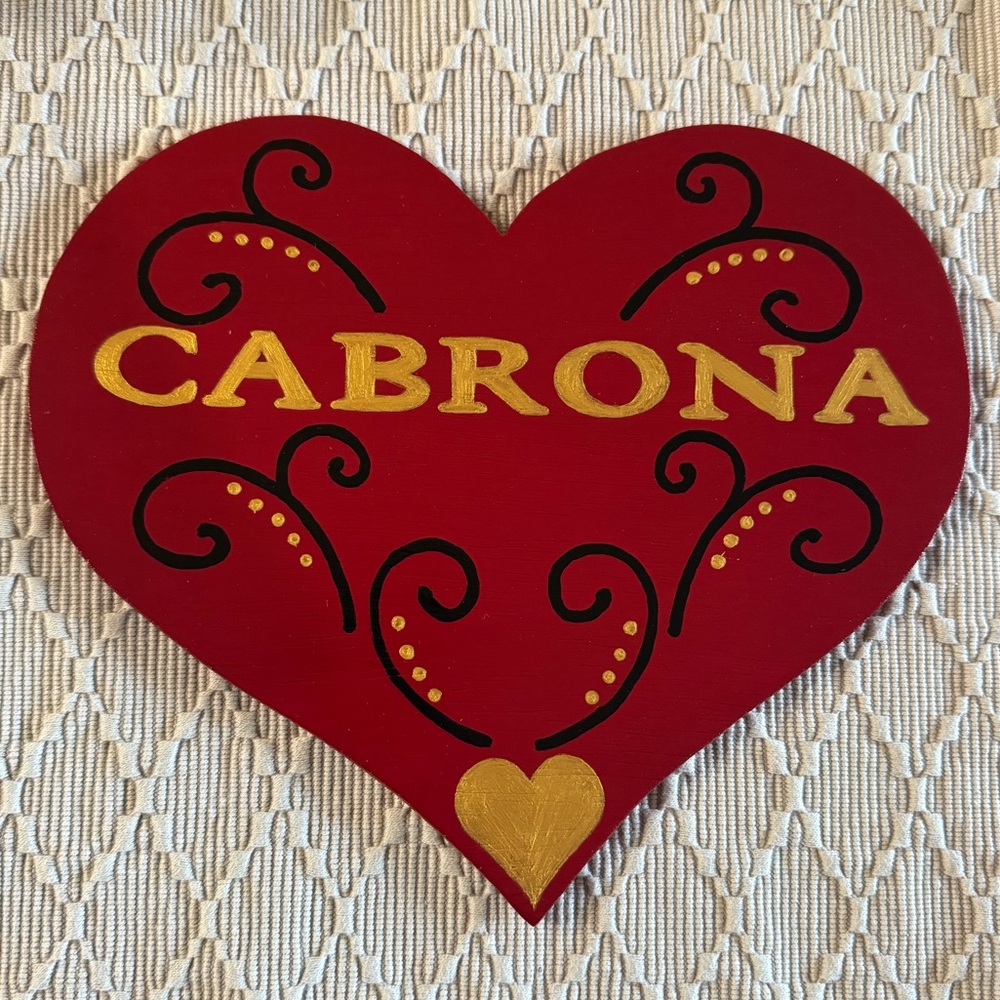 Hand-cut & Hand Painted Wooden Heart Deco ♥️